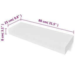 Vidaxl White Mdf Floating Wall Display Shelf 1 Drawer Book/dvd Storage - thumbnail 6