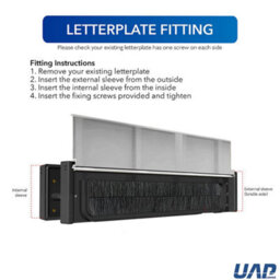 "UAP Limited Uap Slimline 12"" Silver Finish Amluminium Letterplate- Internal & External Letter Box For Upvc, Composite & Wooden 40-80mm Doors" - thumbnail 5