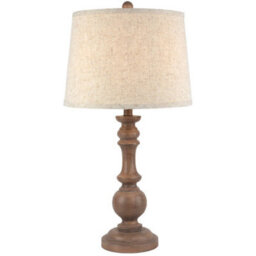 Hill Interiors Seraphia Table Lamp With Edged Linen Shade - Resin - L35 X W35 X H70 Cm - Brown
