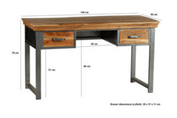 Worcester Artisano Styllish 2 Drawer Writing Desk - thumbnail 5
