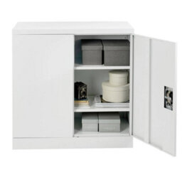 White Metal Storage Cabinet 80X40X90Cm 2 Door Lockable 2 Shelf - thumbnail 6