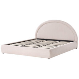 Beliani Ottoman Bed Fabric Mouzon 180 X 200 Cm (Eu Super King) Light Beige - thumbnail 4
