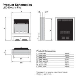 Focal Point Soho 2Kw Cast Iron Effect Inset Electric Fire (H)59.6Cm (W)48.5Cm (D)15.4Cm - thumbnail 4