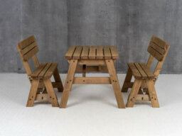 Arbor Garden Solutions Victoria Wooden Picnic Bench And Table Set, Rounded Outdoor Dining Set With Backrest(4Ft, Rustic Brown) - thumbnail 5