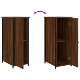 Berkfield Bedside Cabinet Brown Oak 32X42X80 Cm Engineered Wood - thumbnail 9