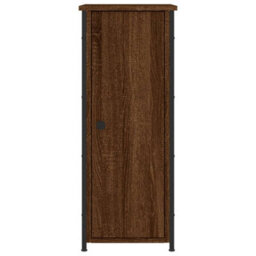 Berkfield Bedside Cabinet Brown Oak 32X42X80 Cm Engineered Wood - thumbnail 5