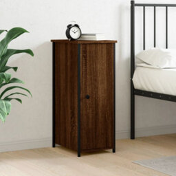 Berkfield Bedside Cabinet Brown Oak 32X42X80 Cm Engineered Wood - thumbnail 1
