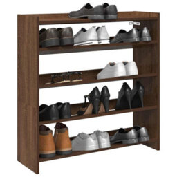 Berkfield Shoe Rack Brown Oak 80X25X81 Cm Engineered Wood - thumbnail 1