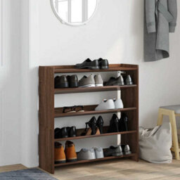 Berkfield Shoe Rack Brown Oak 80X25X81 Cm Engineered Wood - thumbnail 3