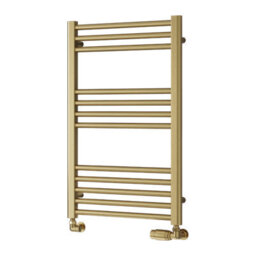 Reina Ottone Modern Ladder Towel Radiator - 800 X 500 mm - Brushed Brass - thumbnail 1