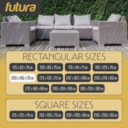 Futura 420D Rectangular 200X160X70Cm Waterproof Garden Furniture Cover, Outdoor Patio Weatherproof Rattan Sofa Shield - thumbnail 5