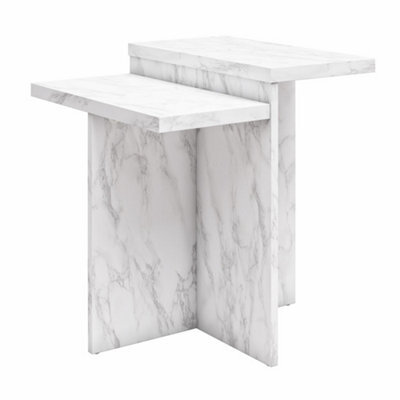 Dorel Home Brielle Accent Table White Faux Marble - image 1