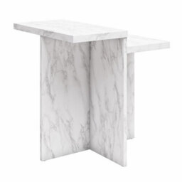 Dorel Home Brielle Accent Table White Faux Marble - thumbnail 6