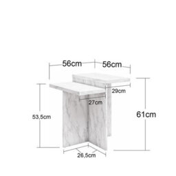 Dorel Home Brielle Accent Table White Faux Marble - thumbnail 9