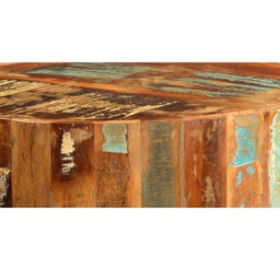 Wyld Haus Seattle Reclaimed Wood Drum Side Table With Metal Hairpin Legs - thumbnail 7