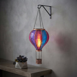 Pluto Packaging Mini Aurora Flaming Balloon Solar Garden Light Hot Air Balloon Hanging Lantern - thumbnail 3