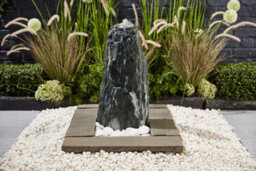 Outdoor Living UK Marble Monolith Shamrock Green 50Cm Natural Stone Water Feature Without Cover Without Sump Kit
