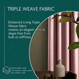 Aspire Homeware Blush Pink Linen 100% Blackout Curtain-Thermal Insulated Eyelet Room Darkening Curtain Pair (W)168Cmx(D)183Cm - thumbnail 4