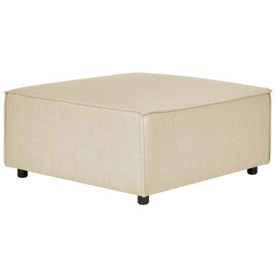 Beliani Ottoman Aprica Faux Linen Beige - image 1