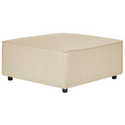Beliani Ottoman Aprica Faux Linen Beige - thumbnail 1