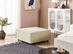 Beliani Ottoman Aprica Faux Linen Beige - thumbnail 2