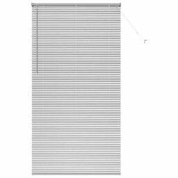 Berkfield Window Blind With Curtains Manual Silver Aluminium - thumbnail 2