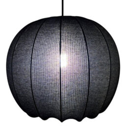 CGC Lighting Cgc Lila Black Rounded Ribbed Stretch Cotton Fabric Lampshade - thumbnail 3