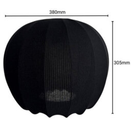 CGC Lighting Cgc Lila Black Rounded Ribbed Stretch Cotton Fabric Lampshade - thumbnail 6