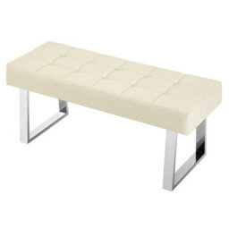 Furniture in Fashion Austin Small Faux Leather Dining Bench In Cream - thumbnail 3