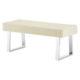 Furniture in Fashion Austin Small Faux Leather Dining Bench In Cream - thumbnail 4