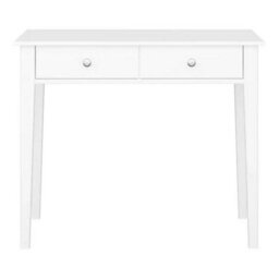 Valenca Satin White Painted 2 Drawer Dressing Table (H)765mm (W)1000mm (D)450mm