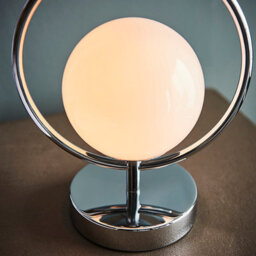 Anson Lighting Shalo Chrome With Opal Glass Shade Trendy 1 Light Table Light - thumbnail 5