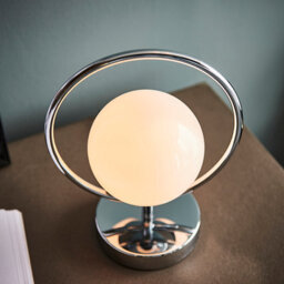 Anson Lighting Shalo Chrome With Opal Glass Shade Trendy 1 Light Table Light - thumbnail 4