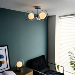 Anson Lighting Shalo Chrome With Opal Glass Shade Trendy 1 Light Table Light - thumbnail 3