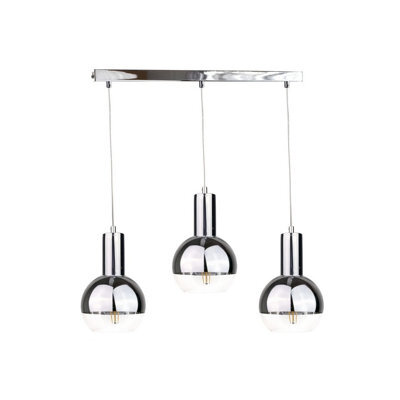 Luminosa Lighting Luminosa Ice Bar Pendant Ceiling Light Silver, 60Cm, 3X E27