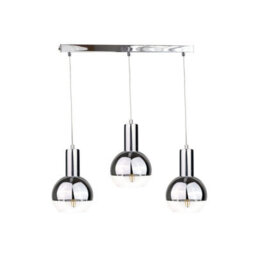 Luminosa Lighting Luminosa Ice Bar Pendant Ceiling Light Silver, 60Cm, 3X E27