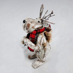 Shatchi 34Cm Christmas Tabletop Decorated With Pines Berries White Penguin Standing Deer - thumbnail 1