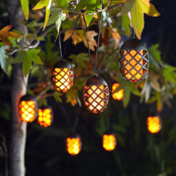 Smart Solar Flaming Lantern Solar-Powered Orange 10 Led Outdoor String Lights - thumbnail 1