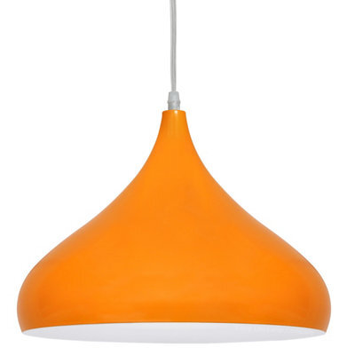 Long Life Lamps Company Modern Ceiling Pendant Light Orange Metal Dome Lamp Shade M0078 - image 1