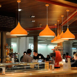 Long Life Lamps Company Modern Ceiling Pendant Light Orange Metal Dome Lamp Shade M0078 - thumbnail 7