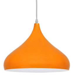 Long Life Lamps Company Modern Ceiling Pendant Light Orange Metal Dome Lamp Shade M0078
