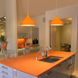 Long Life Lamps Company Modern Ceiling Pendant Light Orange Metal Dome Lamp Shade M0078 - thumbnail 6