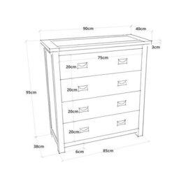 Cabinet Bits Lovere 4 Drawer Chest Of Drawers Bras Drop Handle - thumbnail 8
