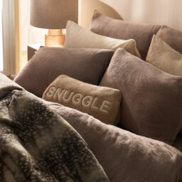 Ohs Teddy Duvet Cover With Pillow Case Bedding Set, Mink - Double - thumbnail 3
