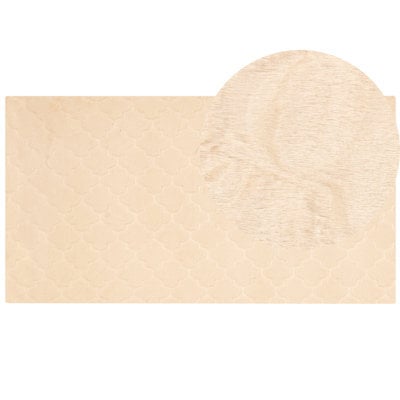 Beliani Faux Fur Rug Gharo Beige 80 X 150 Cm - image 1