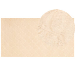 Beliani Faux Fur Rug Gharo Beige 80 X 150 Cm - thumbnail 1