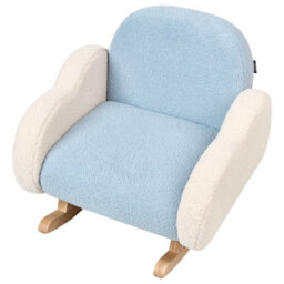 Wyld And Coco Cloudnest Kids Rocking Chair Light Blue Boucle, Indoor Nursery And Playroom Seating, W54 X D54 X H52Cm - thumbnail 7