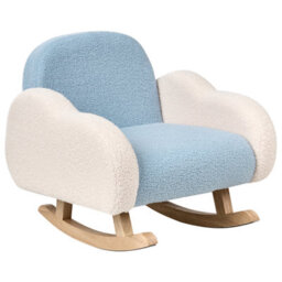 Wyld And Coco Cloudnest Kids Rocking Chair Light Blue Boucle, Indoor Nursery And Playroom Seating, W54 X D54 X H52Cm - thumbnail 4