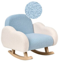 Wyld And Coco Cloudnest Kids Rocking Chair Light Blue Boucle, Indoor Nursery And Playroom Seating, W54 X D54 X H52Cm - thumbnail 3