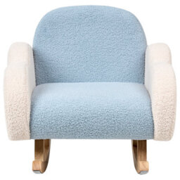 Wyld And Coco Cloudnest Kids Rocking Chair Light Blue Boucle, Indoor Nursery And Playroom Seating, W54 X D54 X H52Cm - thumbnail 1